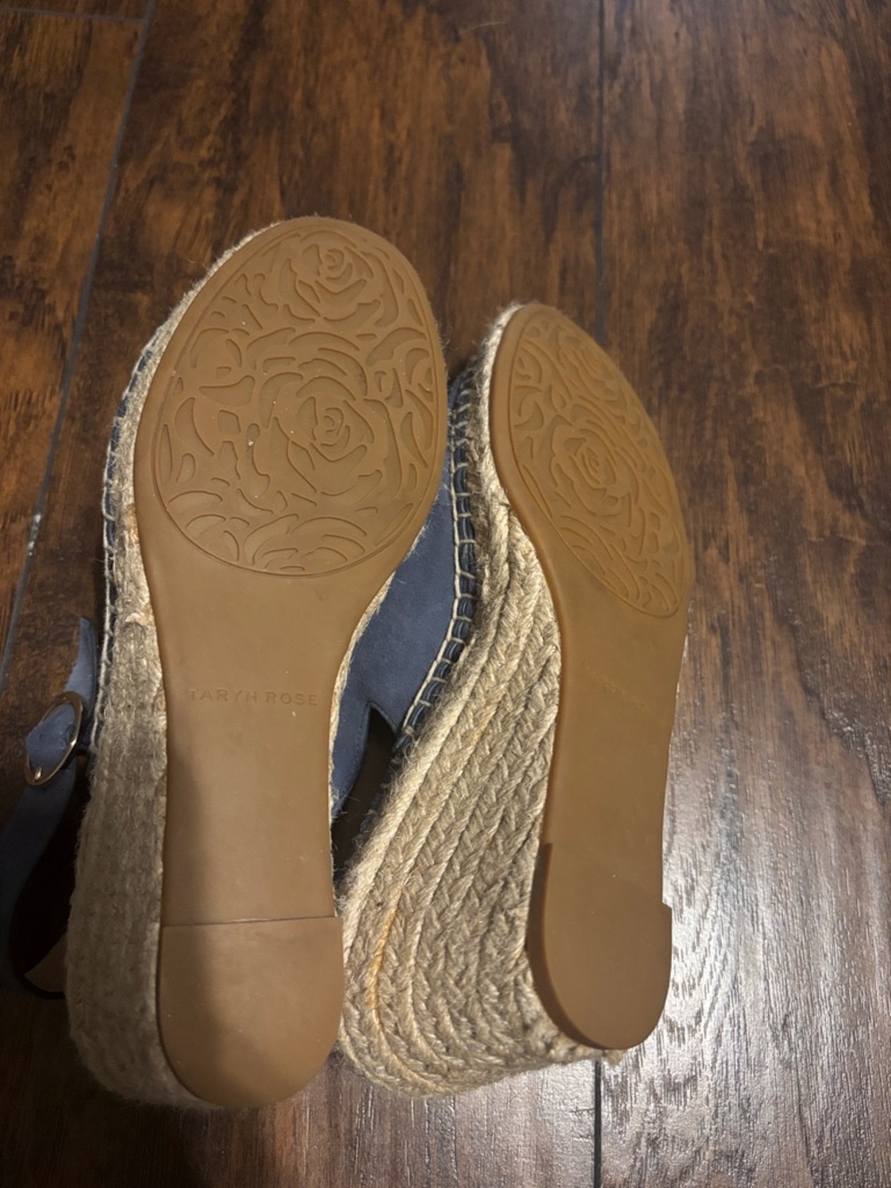 Women’s Taryn Rose Blue Suede Espadrille Slingback Wedges Size 7 - Picture 6 of 6